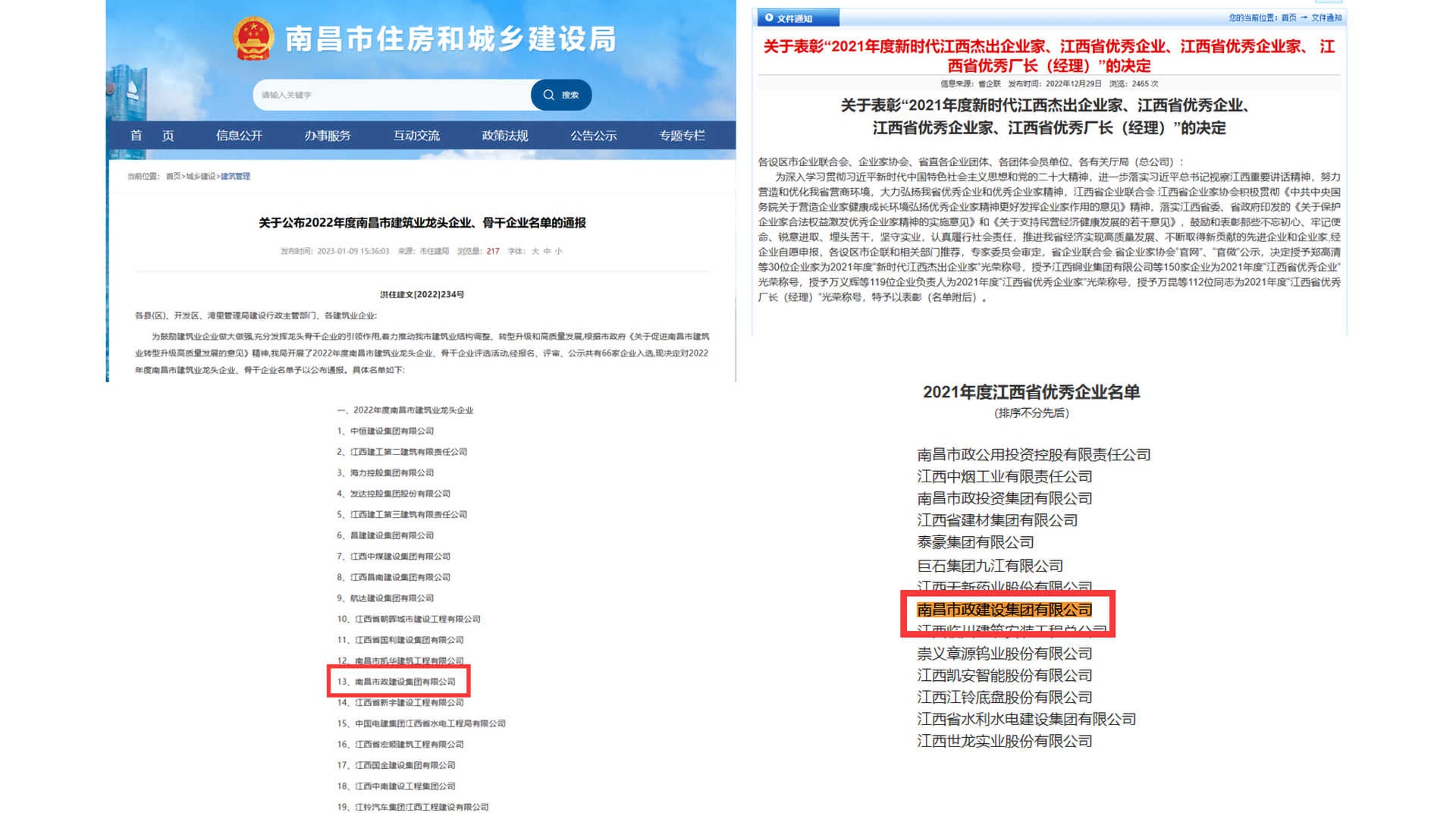 南昌市政建設(shè)集團2022年度“十大新聞”